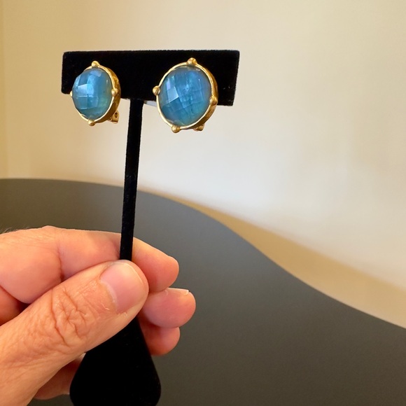 NWT Authentic luxury spring summer rare Julie Vos  Gemstone Statement Earrings - Picture 4 of 17